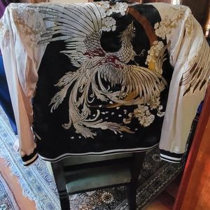 Tiger Phoenix Embroidered Bomber Jacket